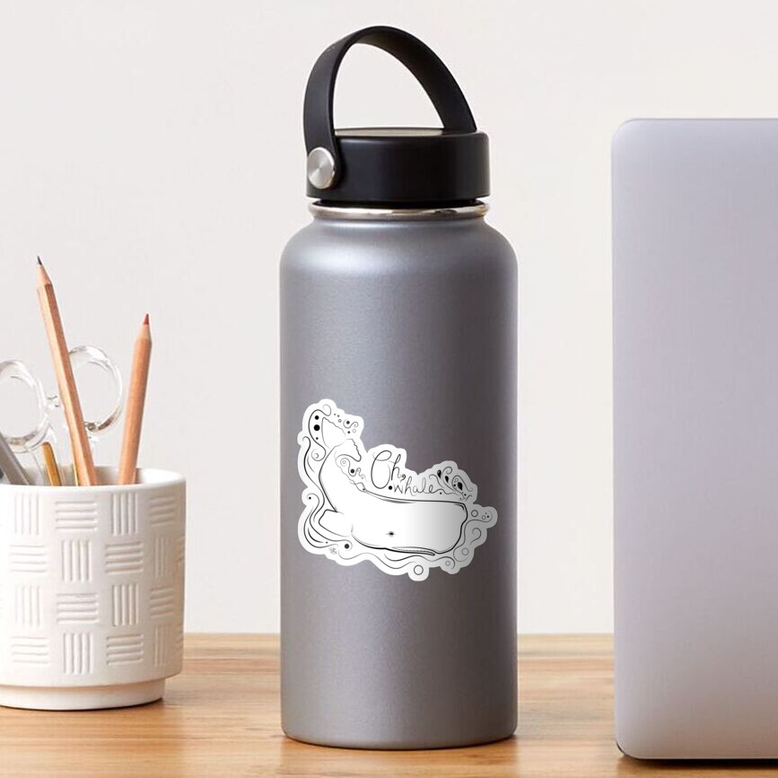Sperm whale | Oh, whale... illustration | Sea drawing | Ocean | Waves | Water Sticker