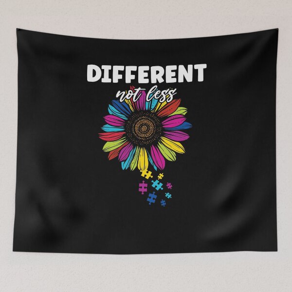 Item preview, Different Not Less Sunflower Autism Puzzle Awareness Month designed and sold by Dressed For  Duty.
