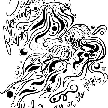 Artwork thumbnail, Just floating along without a care in the world. illustration | Jellyfish | You so jelly | Sea drawing by NSoulliardArt