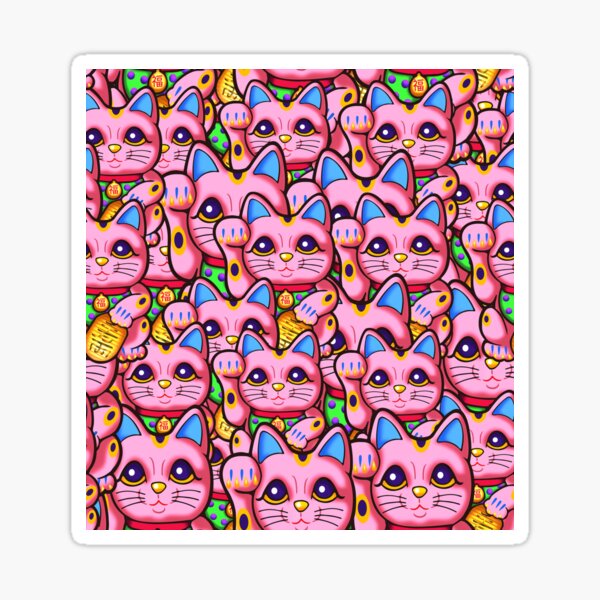 Pink Lucky Cat Sticker