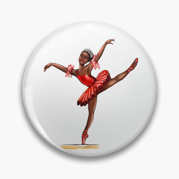 Item preview, Ballet in red pointe shoes - African American ballerina dancing pirouette in red tutu and red shoes  - brown skin ballerina  designed and sold by Artonmytee.