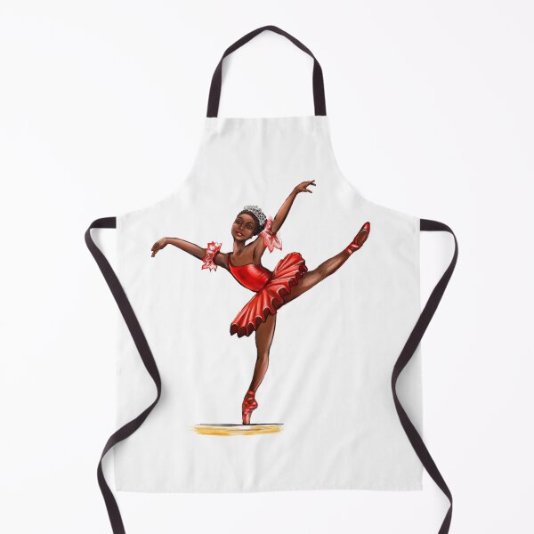 Item preview, Ballet in red pointe shoes - African American ballerina dancing pirouette in red tutu and red shoes - brown skin ballerina designed and sold by Artonmytee.