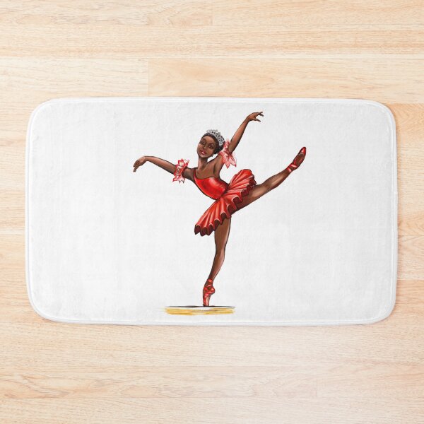 Item preview, Ballet in red pointe shoes - African American ballerina dancing pirouette in red tutu and red shoes  - brown skin ballerina  designed and sold by Artonmytee.