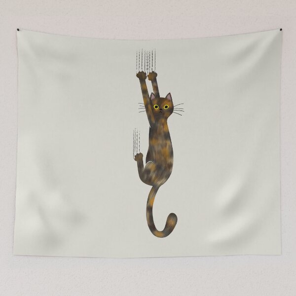 Item preview, Tortoise Shell Cat Hanging On Tortie Cat with Yellow Eyes designed and sold by Jenn Inashvili.
