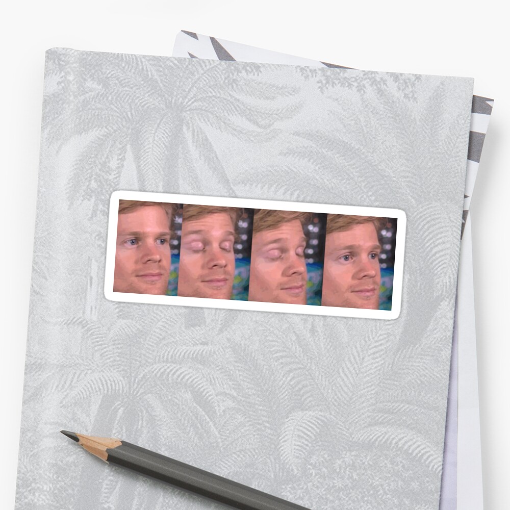 White Guy Blinking Meme Stickers By William Harris Redbubble