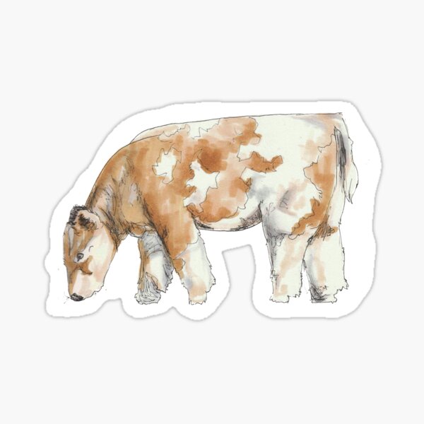 Vista previa del artículo con la obra «Cute Moo Cow», diseñado y vendido por thesandworm.