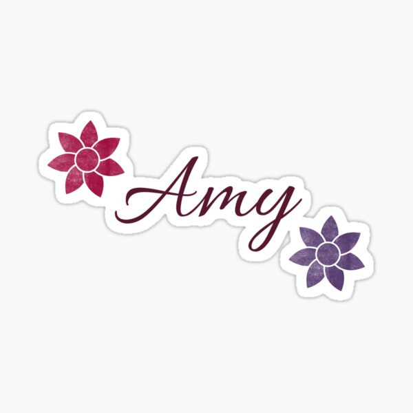 Item preview, Amy Floral Name Calligraphy Design Black Version designed and sold by Cora Gregory.