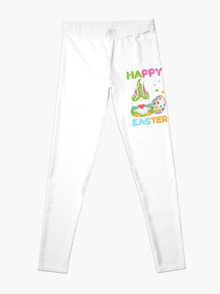 Discover Funny Bunny Gnome Rabbit Quote Happy Easter Day Leggings