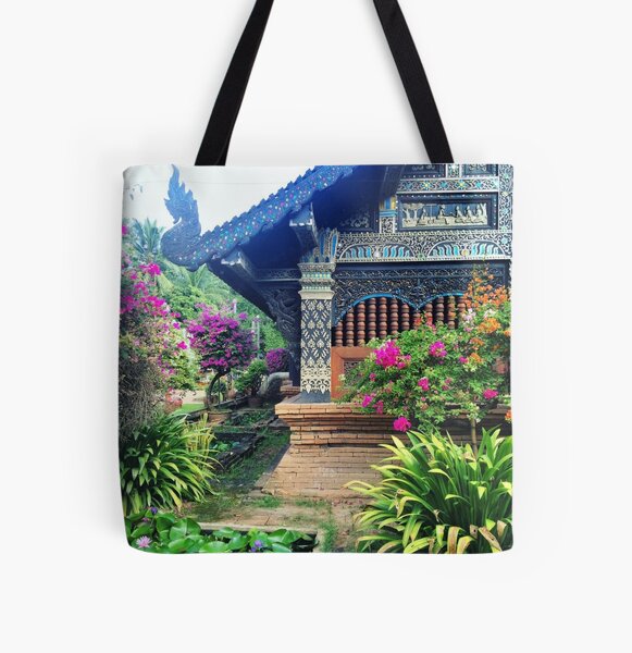 Chiang Mai Temple Garden All Over Print Tote Bag