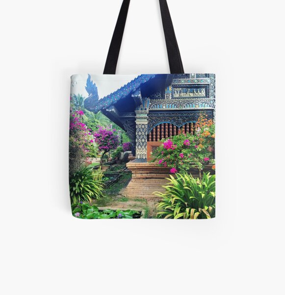 Chiang Mai Temple Garden All Over Print Tote Bag