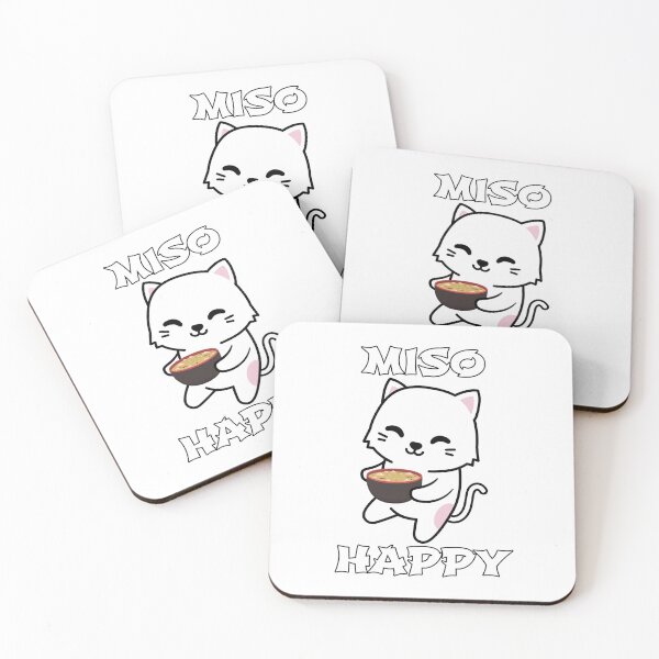 Item preview, Miso Happy - Cute Japanese Food Anime Cat Kawaii Pun designed and sold by EstelleStar.