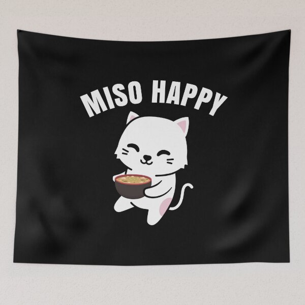 Item preview, Miso Happy - Cute Japanese Food Anime Cat Kawaii Pun designed and sold by EstelleStar.