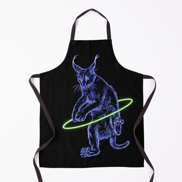 Item preview, Neon Blue Glowing Caracal Cat Hula Hooping designed and sold by nimreninmu.