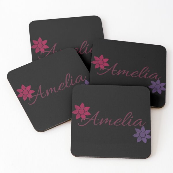 Item preview, Amelia Floral Name Calligraphy Design Black Version designed and sold by Cora Gregory.