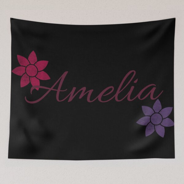 Item preview, Amelia Floral Name Calligraphy Design Black Version designed and sold by Cora Gregory.