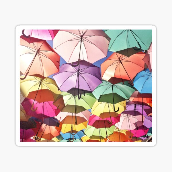 Umbrellas in the Sky Sticker