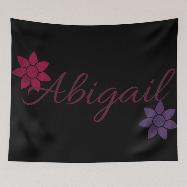 Item preview, Abigail Floral Name Calligraphy Design Black Version designed and sold by Cora Gregory.
