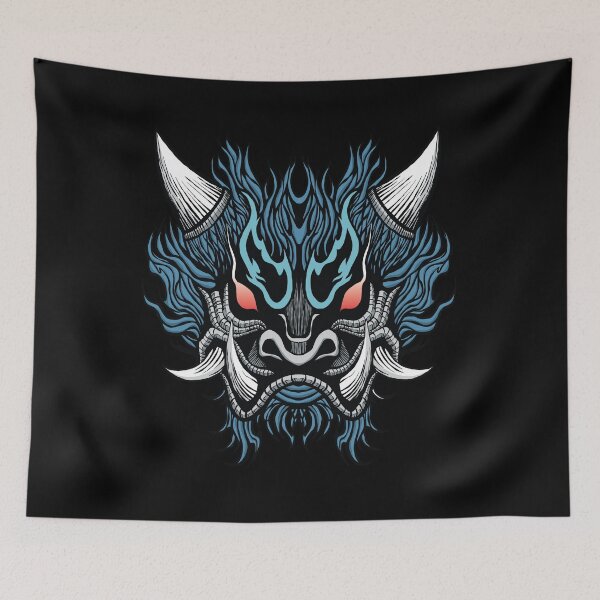 Item preview, Samurai mempo Demon Blue Mask Essential designed and sold by blackdogshop.