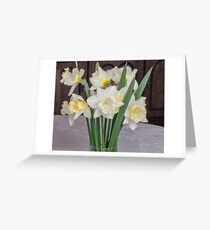 White Daffodils Greeting Card