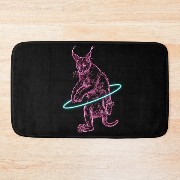 Item preview, Pink Glowing Neon Caracal Cat Hula Hooping designed and sold by nimreninmu.