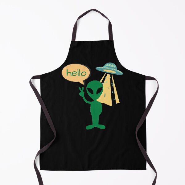 Item preview, Green Alien and Spaceship Hello designed and sold by RiadMannan.