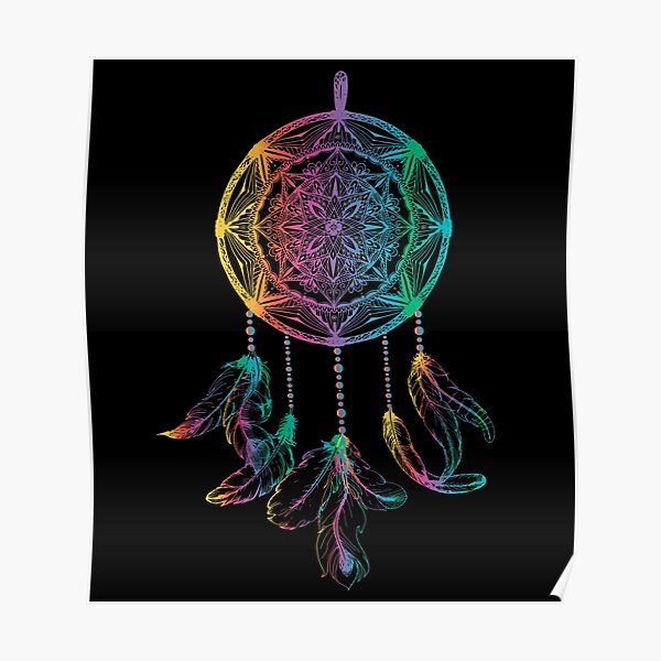 "Rainbow Colored Dream Catcher Art" Poster for Sale by MrGiftee Redbubble
