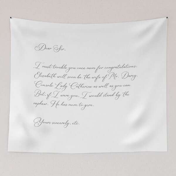 Aperçu de l'œuvre Lettre de M. Darcy à Lady Catherine : Pride & Prejudice créée et vendue par rissidesigns.