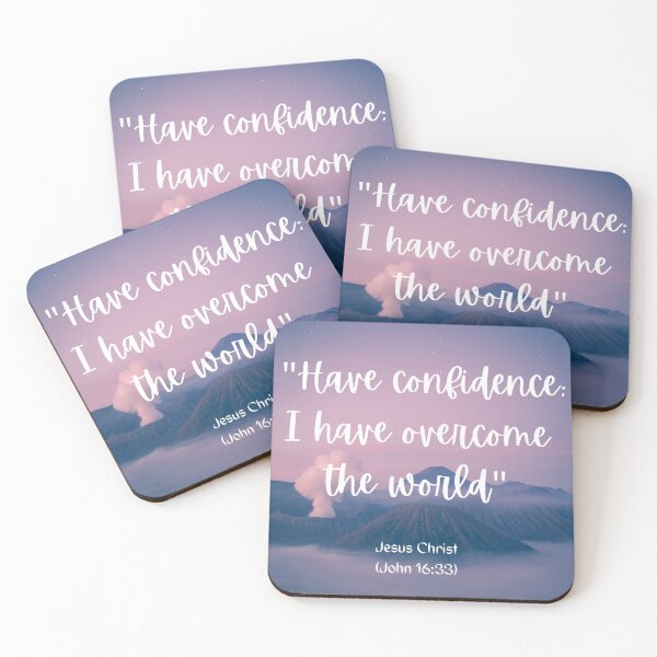 Item preview, Gospel Verse Quote Have Confidence I have overcome the World Jesus Christ John 16:33 designed and sold by bonumagit.
