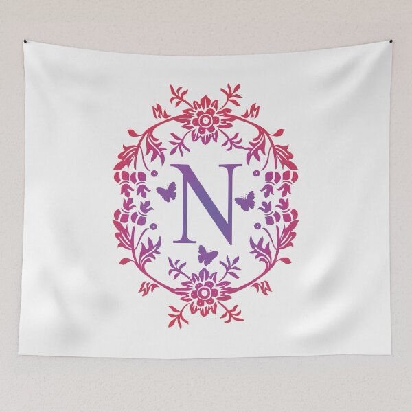 Item preview, Ornamental Letter N, Purple And Red Heart Butterfly, Monogram Initial  Ornament designed and sold by PROMEN Creativity.
