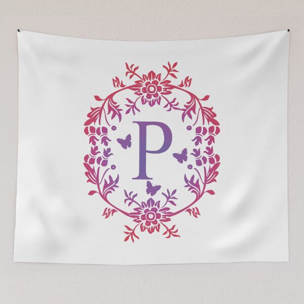 Item preview, Ornamental Letter P, Purple And Red Heart Butterfly, Monogram Initial  Ornament designed and sold by PROMEN Creativity.