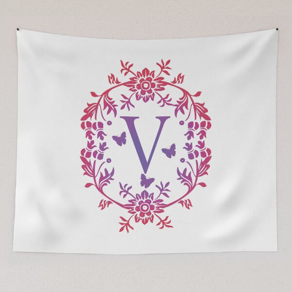 Item preview, Ornamental Letter V, Purple And Red Heart Butterfly, Monogram Initial  Ornament designed and sold by PROMEN Creativity.