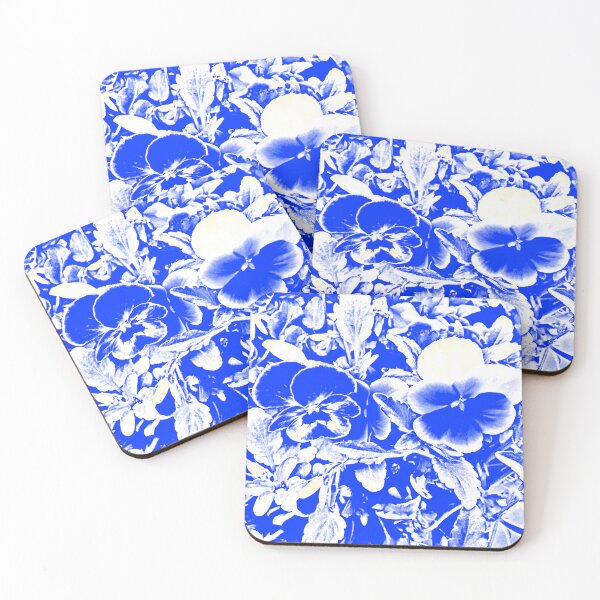 Item preview, BLUE AND WHITE COLORS PANSIES PATTERN BY IRITOF designed and sold by iritof.
