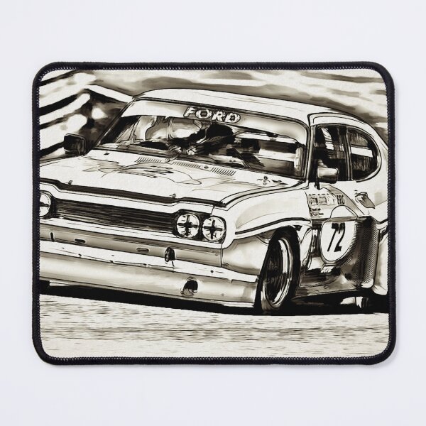 Item preview, Ford Capri Touring Car Racing - Classic Group 5 Motorsport, Vintage Racing Car Poster designed and sold by Road To Track.