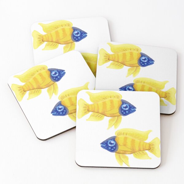 Item preview, Yellow and Blue Sunshine Peacock Cichlid  designed and sold by sheehanstudios.