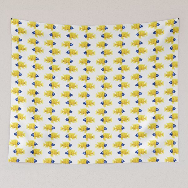 Item preview, Yellow and Blue Sunshine Peacock Cichlid  designed and sold by sheehanstudios.