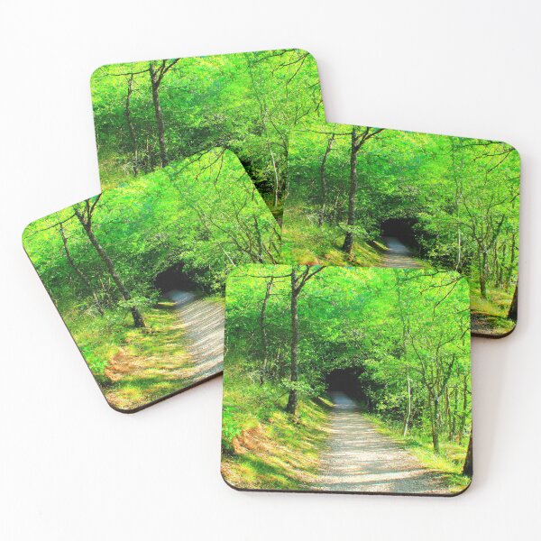 Item preview, Scene near Lago di Fiastra with path, tunnel, vegetation, trunks designed and sold by Kristina Drozd.