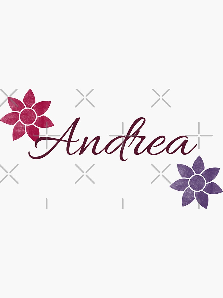 Pegatina for Sale con la obra «Diseño de caligrafía de nombre floral de  Andrea» de SbMb2000