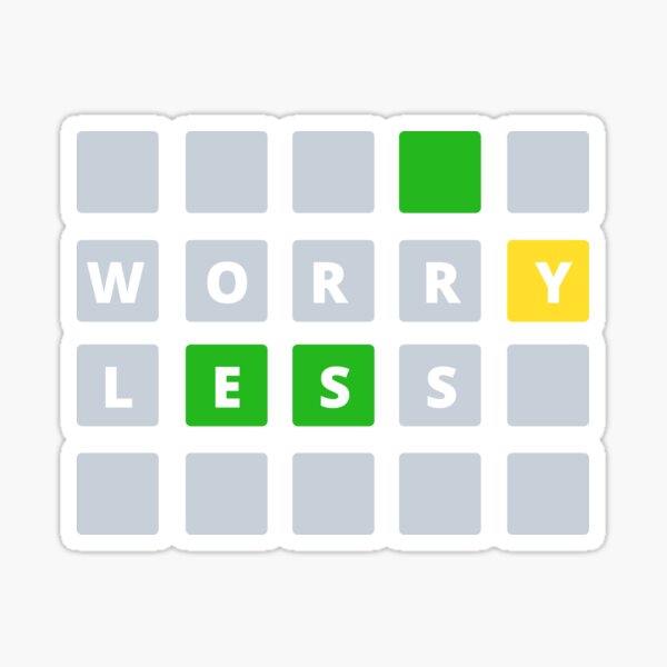 Item preview, Wordle, Worry Less designed and sold by ArtbyKabocha.