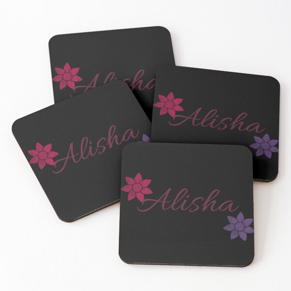 Item preview, Alisha Floral Name Calligraphy Design Black Version designed and sold by Cora Gregory.