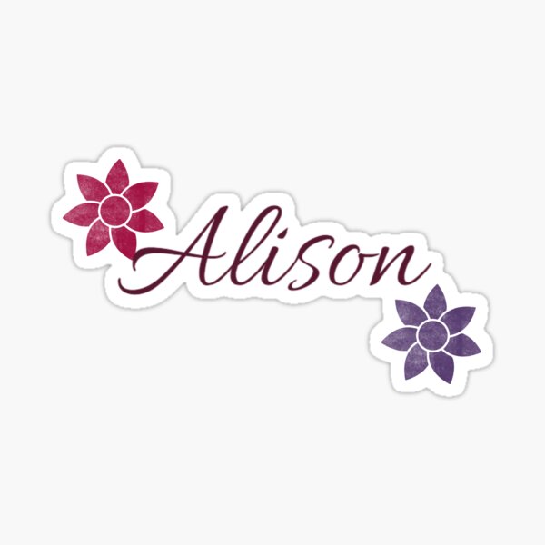 Item preview, Alison Floral Name Calligraphy Design Black Version designed and sold by Cora Gregory.