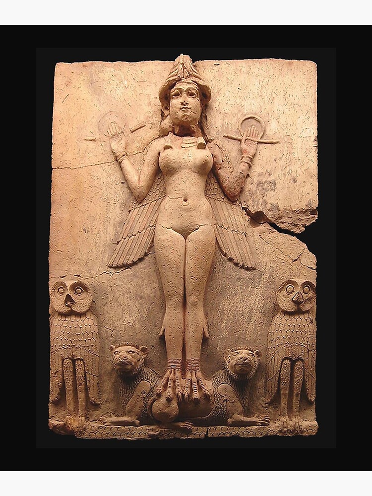 BABYLON Queen Of The Night Goddess Ishtar Babylonian Goddess Of Sex And Love Burney Relief Art