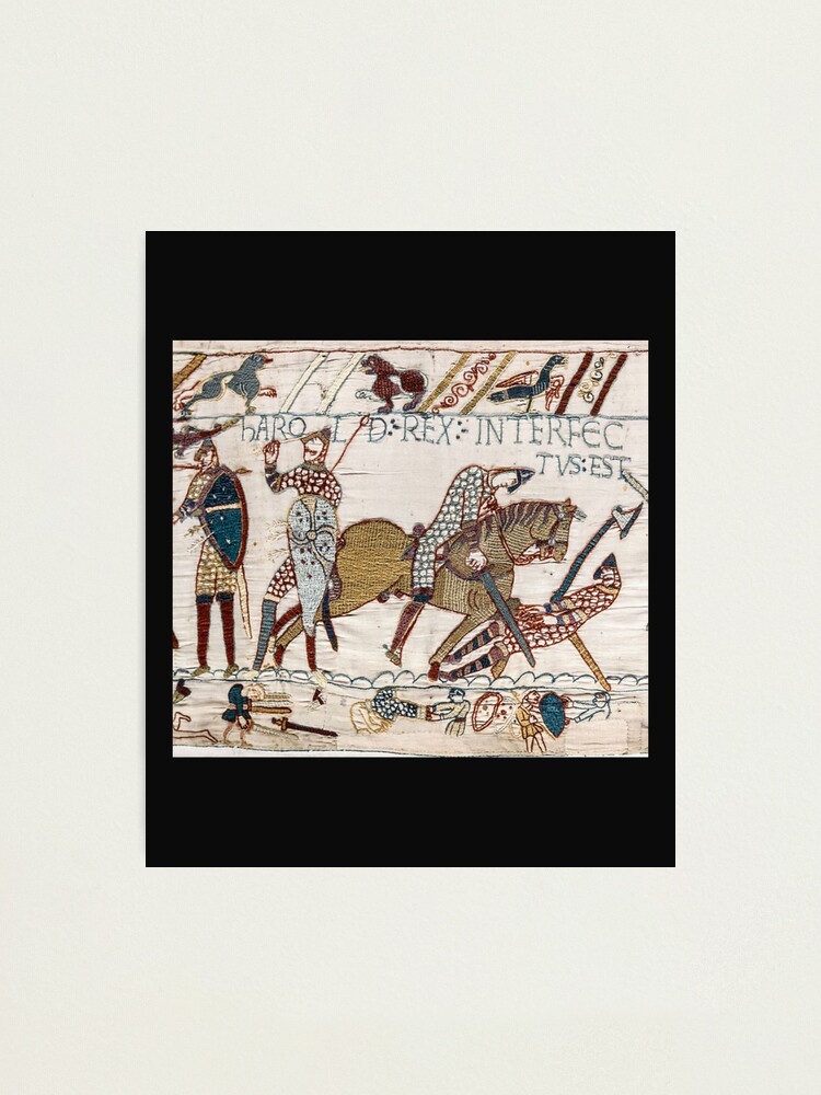 "Bayeux Tapestry King Harold is killed Arrow in eye" Photographic Print