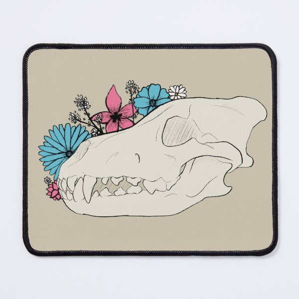 Item preview, Trans Flower Wolf Skull designed and sold by FrostedDesigns.