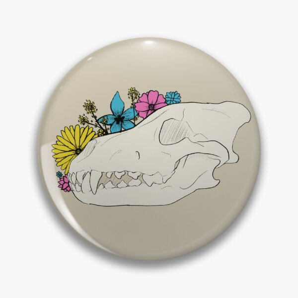 Aperçu de l'œuvre Crâne de loup Pan Flower créée et vendue par FrostedDesigns.