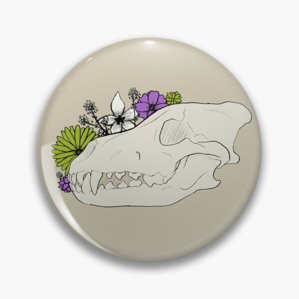 Item preview, Genderqueer Flower Wolf Skull designed and sold by FrostedDesigns.