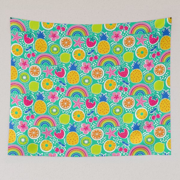 Item preview, Fruit And Rainbow Pattern, Cute Colorful designed and sold by graphic-genie.