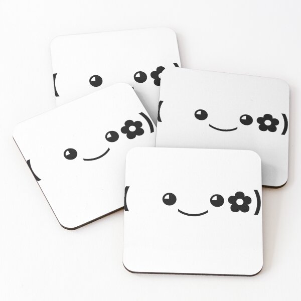 Item preview, Cute kaomoji with a flower black designed and sold by Soft-Maiot.