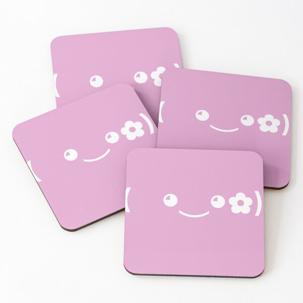 Item preview, Cute kaomoji with a flower white with a purple background designed and sold by Soft-Maiot.
