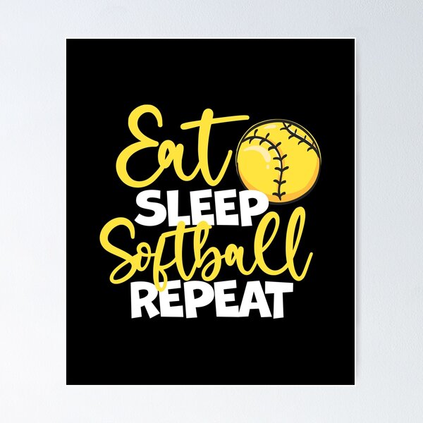 Item preview, Eat Sleep Softball Repeat Fastpitch, Softball designed and sold by 99Fastpitch.