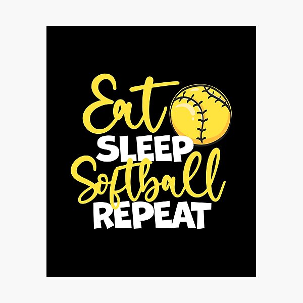 Item preview, Eat Sleep Softball Repeat Fastpitch, Softball designed and sold by 99Fastpitch.